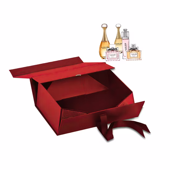 Custom Foldable Black Magnetic Closure Perfume Gift Box Pink Clothes Packaging Paper Box Manufacturer